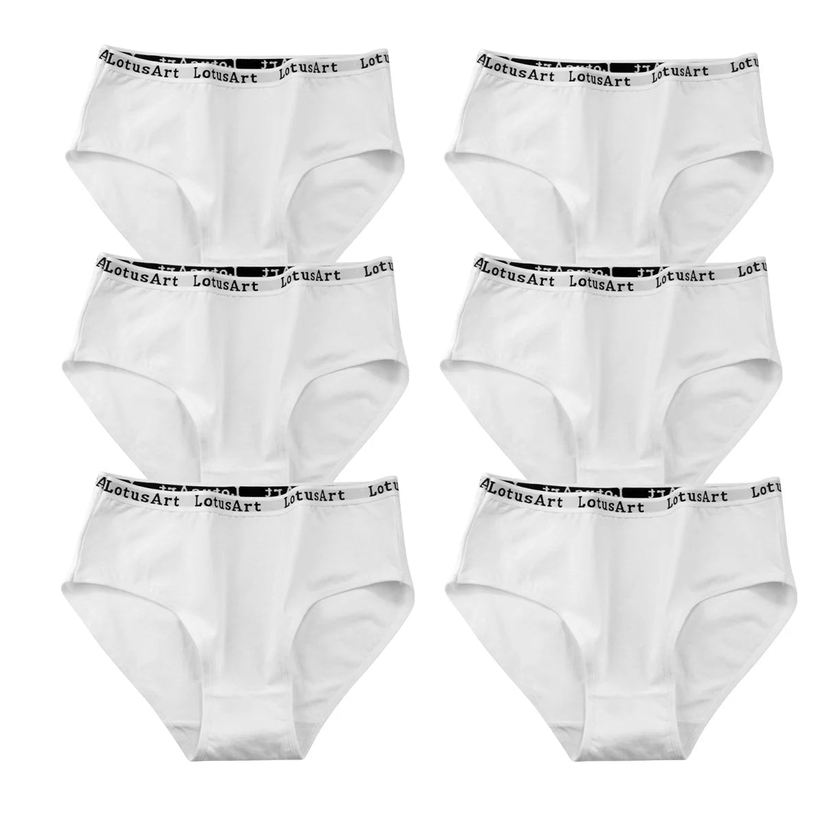 6PCS/Set Cotton Panties Women High Rise Briefs Seamless Underwear Female Underpants Solid Color Pantys M-2XL Comfort Intimates