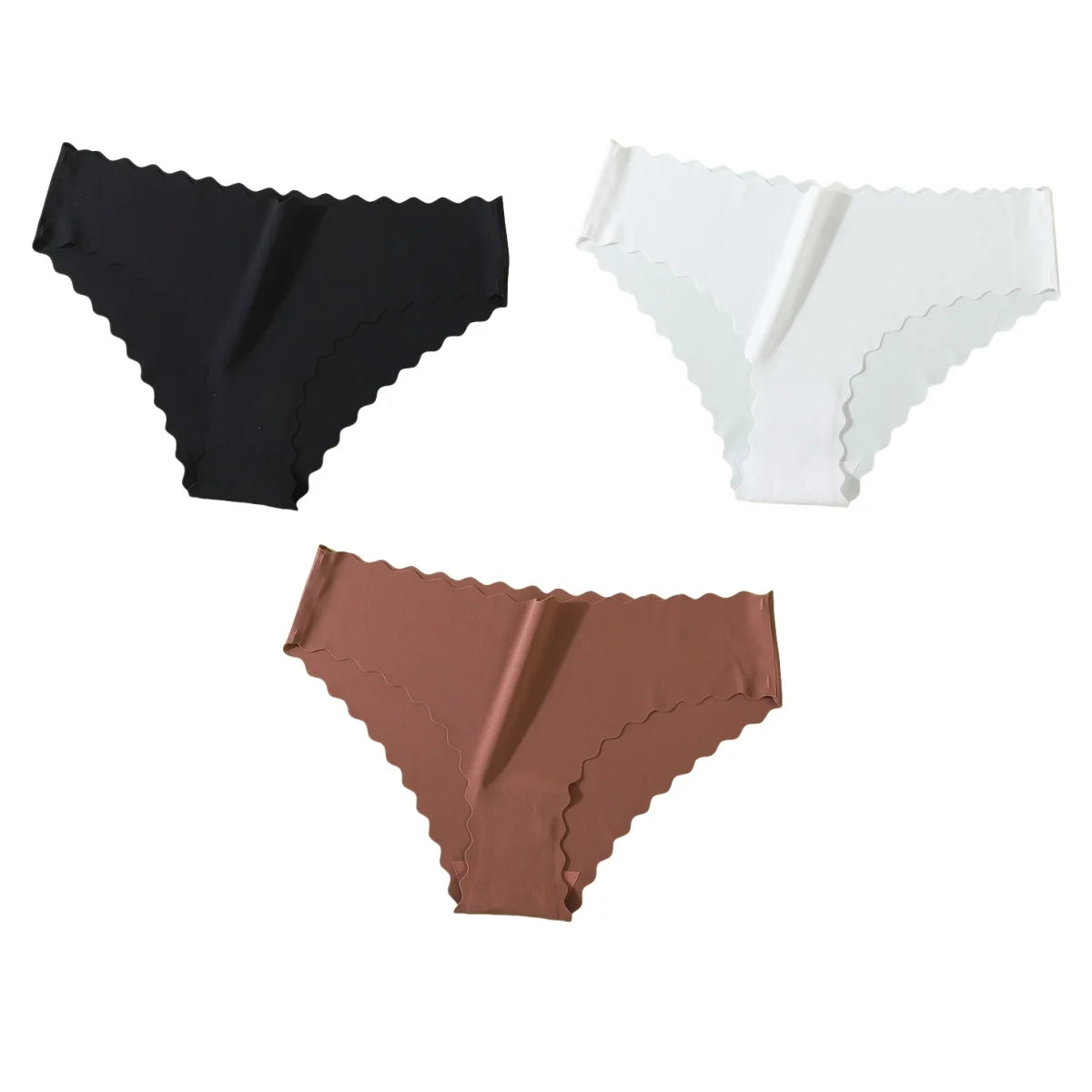 3Pcs/Set Ice Silk Panties Women Low Rise Briefs Female Underpants Glossy Invisible Underwear Sexy Lingerie XS-XL Bottoms Panties