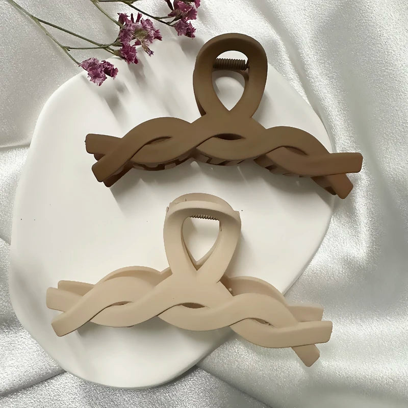 High Women Hair Claw Clips Korea Coffee Beige Acrylic Large Hair Claw Hairpin Geometric Barrettes Crab Girl Headwear Hair Accessories