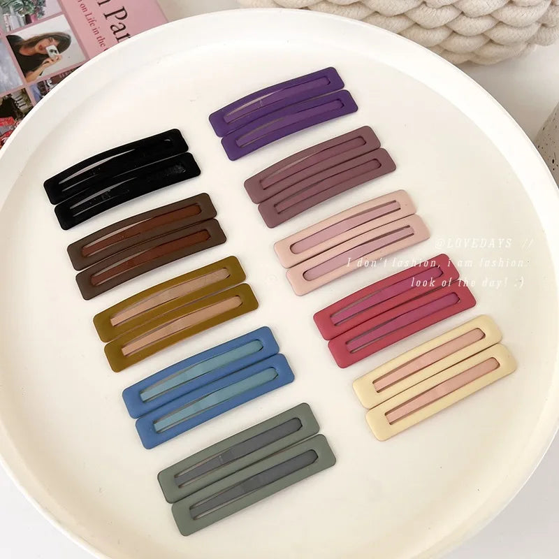 6Pcs/set Simple Colorful Frosted Hair Clip BB Clip for Women Girls Sweet Hairpin Bangs Side Clip Barrettes