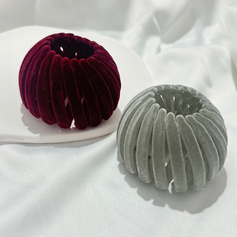 Fashion Women Bun Hair Claw Horsetail Buckle Hair Clip Bird Nest Expanding Hair Accessories Female Ponytail Hair Accessories