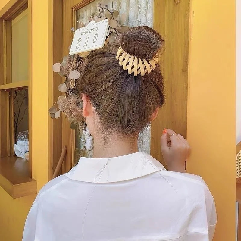 Fashion Women Bun Hair Claw Horsetail Buckle Hair Clip Bird Nest Expanding Hair Accessories Female Ponytail Hair Accessories