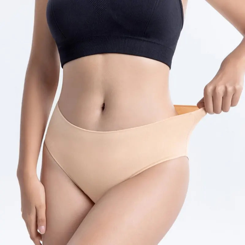 3Pcs/Set Cotton Panties Women High Waist Briefs Breathable Comfort Underwear Female Underpants Solid Color Intimates M-2XL Panty