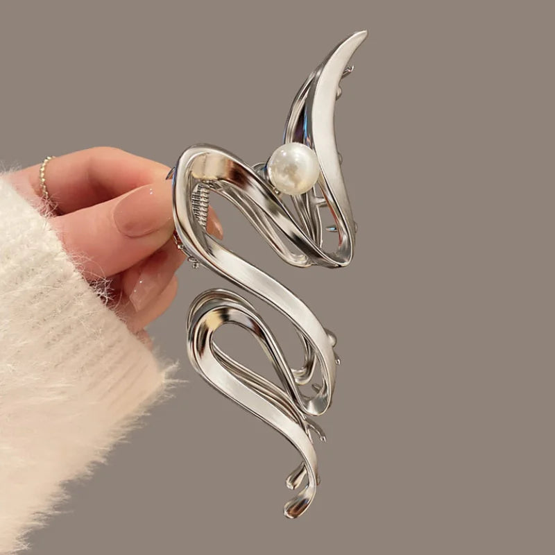 Metal Geometric Hair Claw Crab Hairpins Fashion Cross Hair Clips Barrettes Women Girls Korean Ponytail Clip Hair Accessories