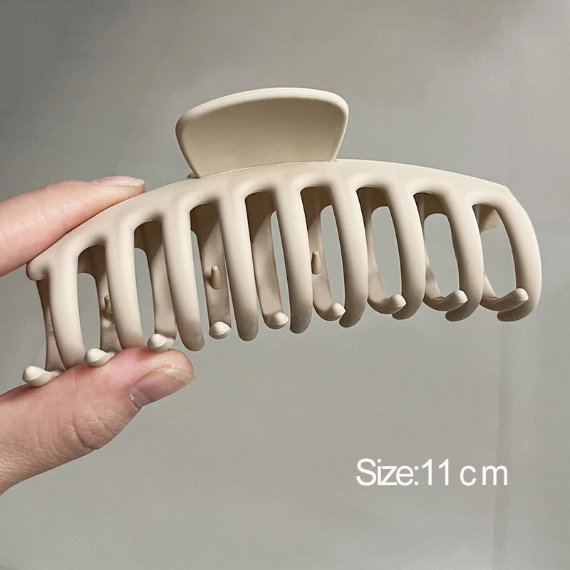 High Women Hair Claw Clips Korea Coffee Beige Acrylic Large Hair Claw Hairpin Geometric Barrettes Crab Girl Headwear Hair Accessories