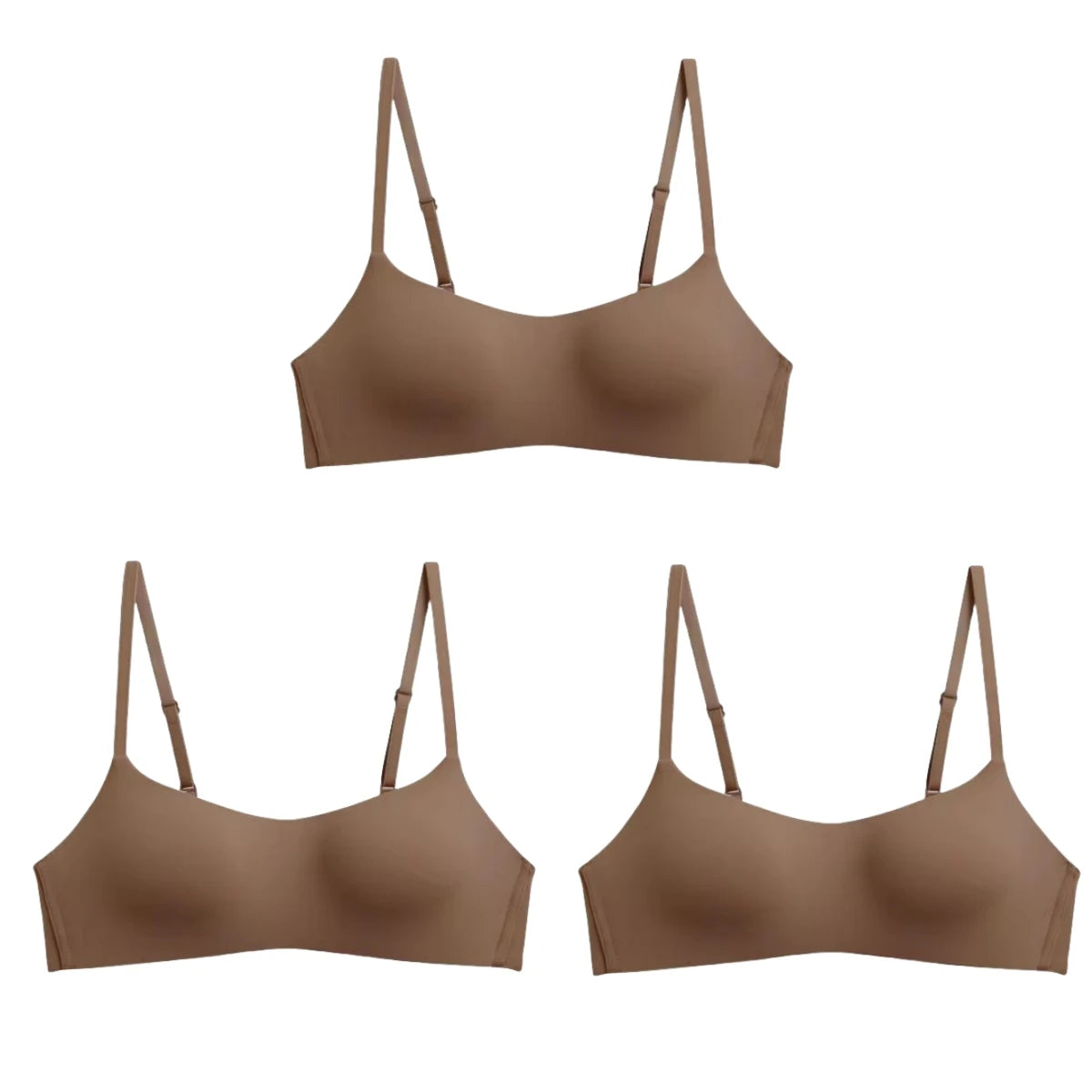 3Pcs/Lot Non-wire Push Up Bras For Women Seamless Underwear Female Sexy Lingerie 1/2 Cup Non-detachable Brassieres