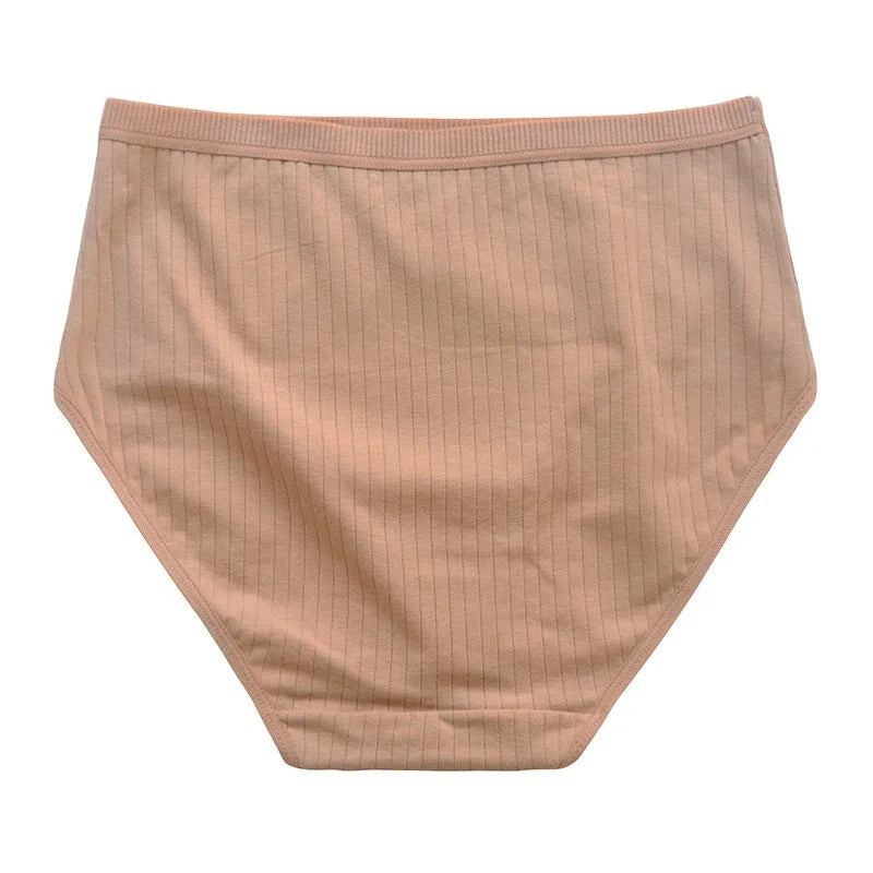 3Pcs/Set Women High Waist Panties Cotton Briefs Underwear Solid Color Female Sexy Lingerie M-XXL Breathable Comfort Underpants