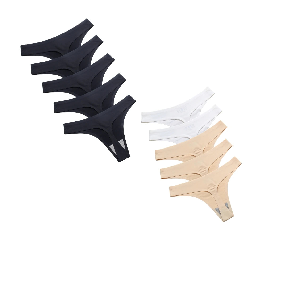 10Pcs/Set Panties G-string Women Seamless Ice Silk Underwear Female Bikini Lingerie Soft Sports Thongs Low Waist Pantys