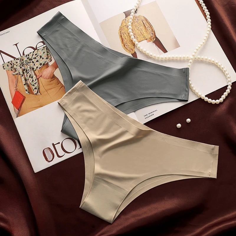 1Pc Women Ice Silk Panty Brazilian Panties Low Waist Briefs Seamless Underwear Ultra-thin Underpants Female Sexy Lingerie