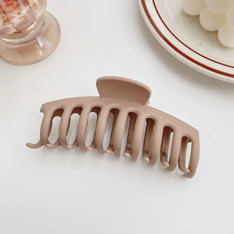 High Women Hair Claw Clips Korea Coffee Beige Acrylic Large Hair Claw Hairpin Geometric Barrettes Crab Girl Headwear Hair Accessories