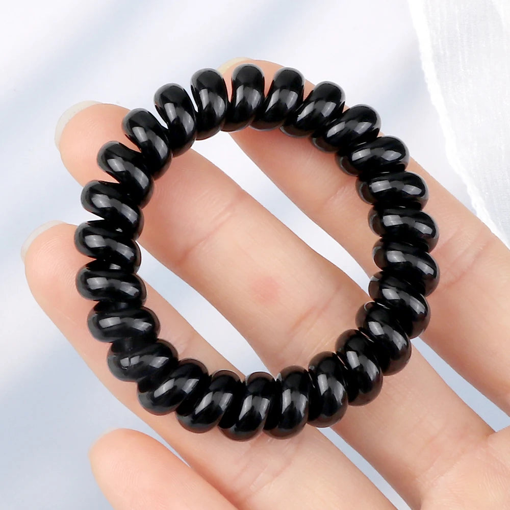 3-8Pcs/Set Telephone Wire Hair Bands Girl 5cm Mixed Color Highly Elastic Hair Ties Ponytail Holder Women Trendy Hair Accessories