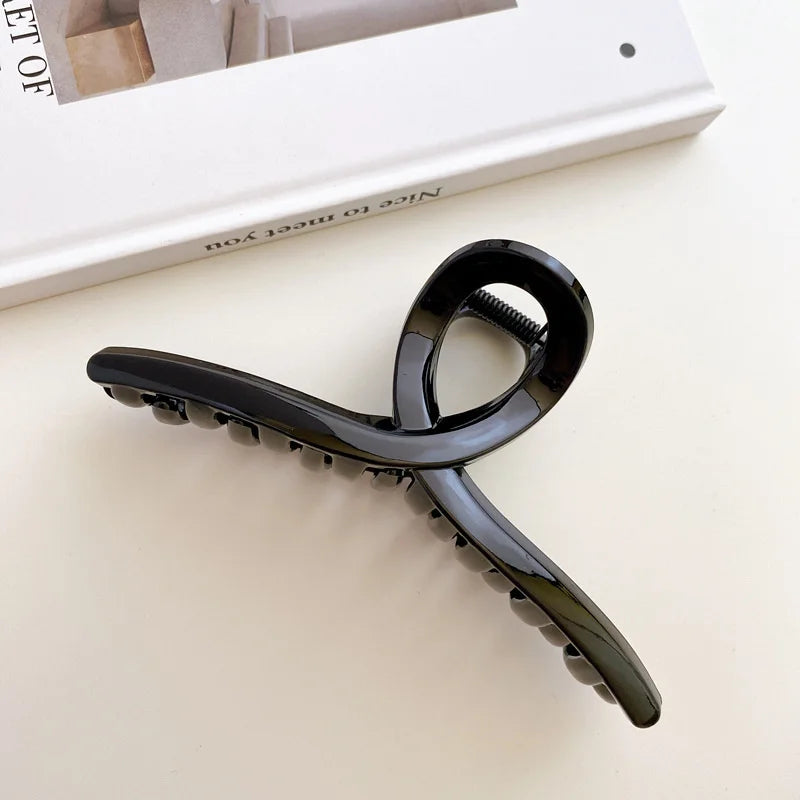 High Women Hair Claw Clips Korea Coffee Beige Acrylic Large Hair Claw Hairpin Geometric Barrettes Crab Girl Headwear Hair Accessories