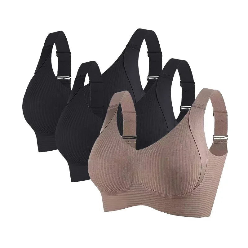 3Pcs/Set Push Up Bras For Women Non-wire Bra Seamless Underwear Adjust Straps B Cup Bralette Sexy Lingerie M-4XL Intimates