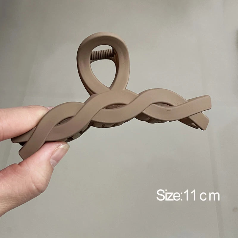 High Women Hair Claw Clips Korea Coffee Beige Acrylic Large Hair Claw Hairpin Geometric Barrettes Crab Girl Headwear Hair Accessories