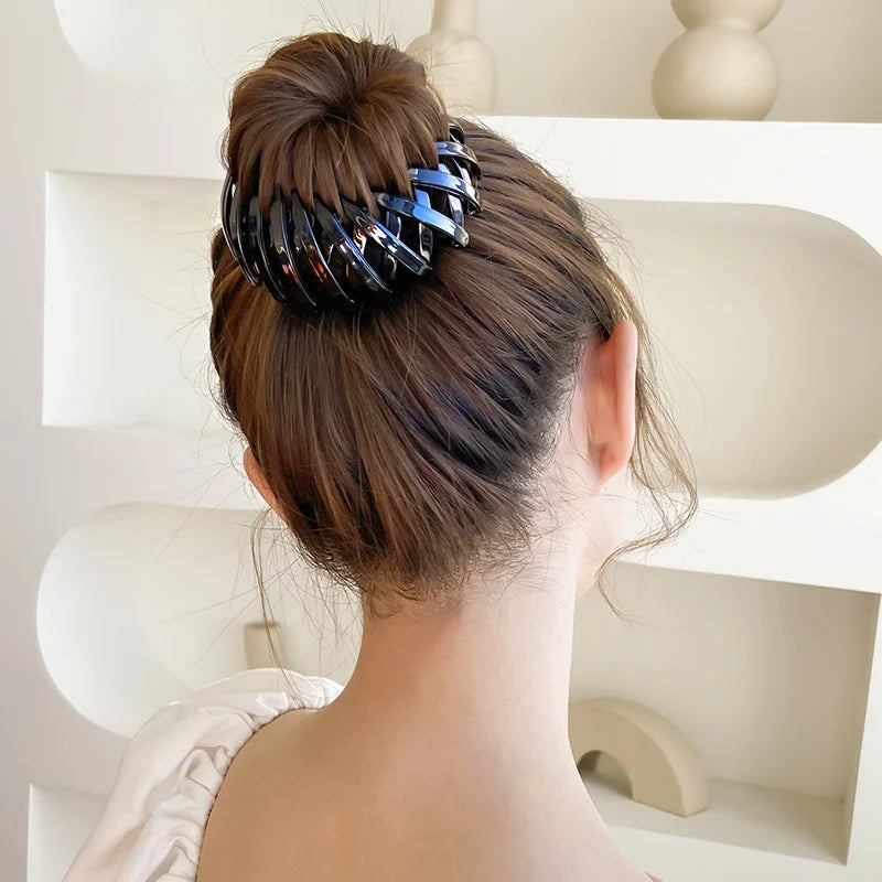 Fashion Women Bun Hair Claw Horsetail Buckle Hair Clip Bird Nest Expanding Hair Accessories Female Ponytail Hair Accessories