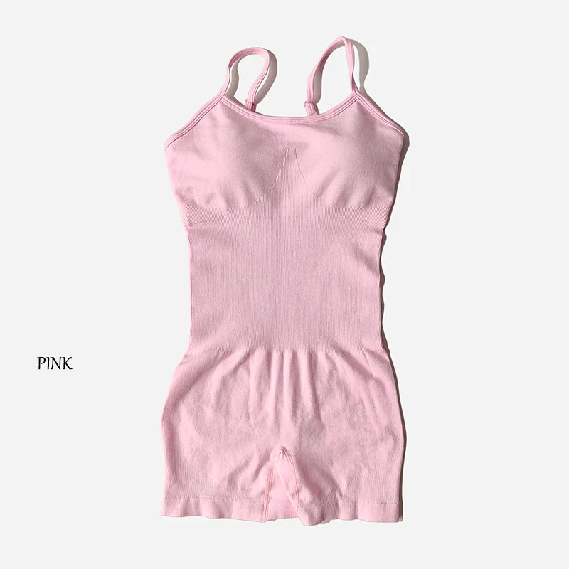 Yoga Set Women Fitness Rompers Sexy One Piece Strap Tummy Control Padded Sports Bra Workout Shorts JumpSuit Sportswear