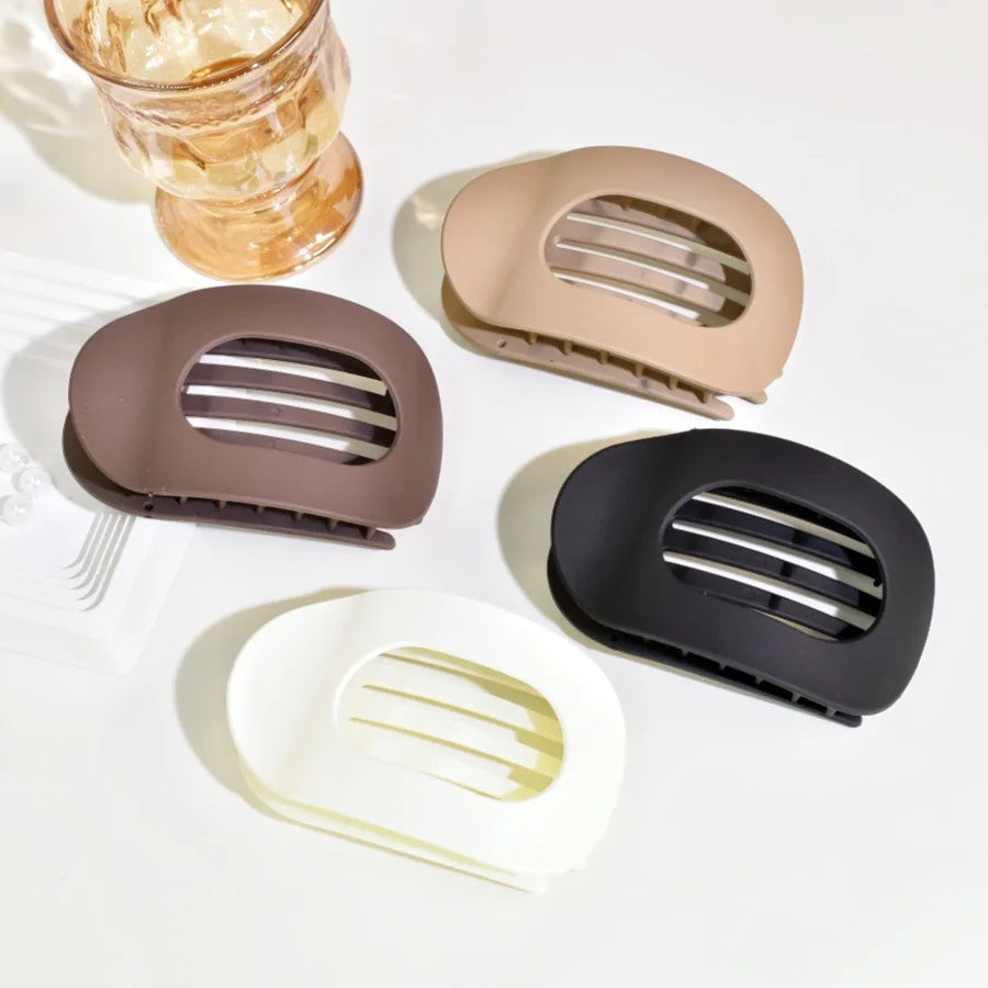 Fashion Oval Flat Hair Claw Clips for Women Matte Duckbill Clip Back-of-Head Bun Hair Accessories Simple Clip Hair Ornament
