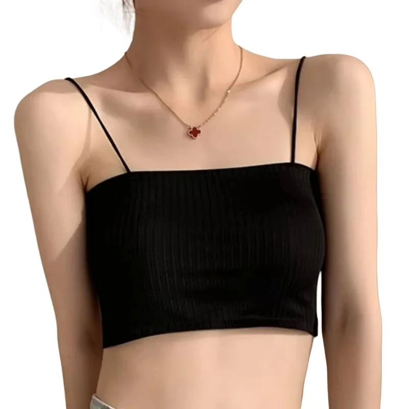 Summer Tube Bras For Women Sexy Seamless Underwear Crop Tops Sexy Lingerie Silky Bandeau Bra Removable Pads Intimates