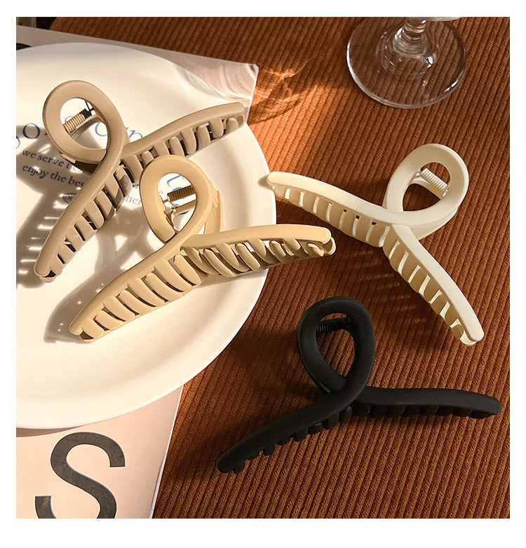 4Pcs Women Cross Matte Hair Claw Clips Hairpin 2025 Fashion Elegant Hairgrips Large Clamps Crab Girls Korean Hair Accessories