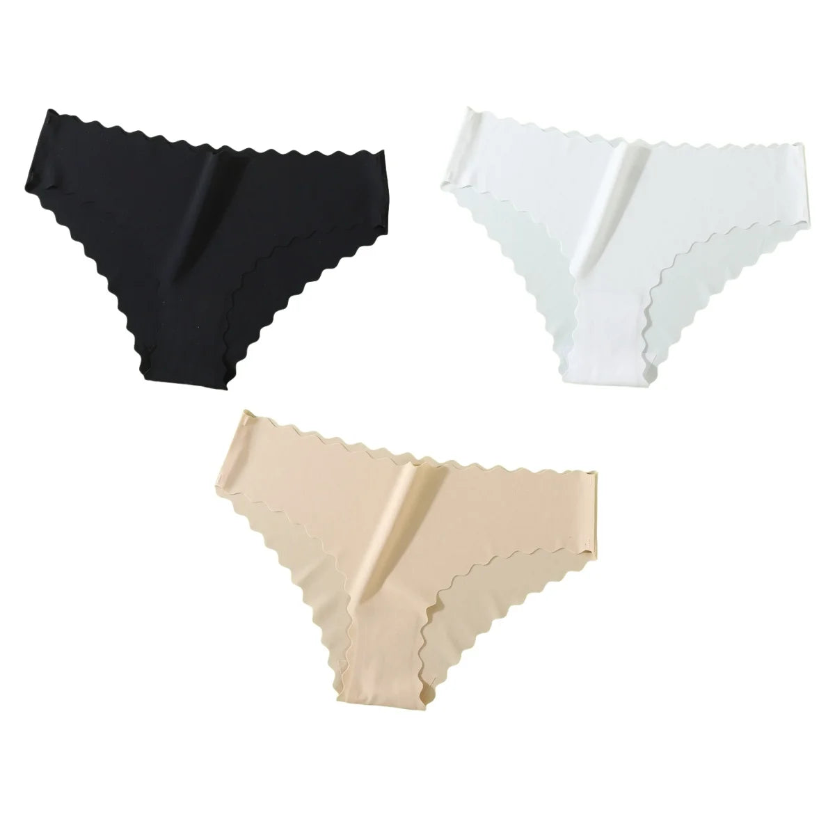 3Pcs/Set Ice Silk Panties Women Low Rise Briefs Female Underpants Glossy Invisible Underwear Sexy Lingerie XS-XL Bottoms Panties