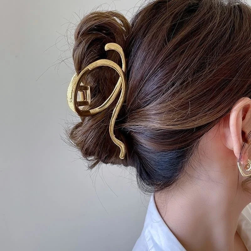 Metal Geometric Hair Claw Crab Hairpins Fashion Cross Hair Clips Barrettes Women Girls Korean Ponytail Clip Hair Accessories