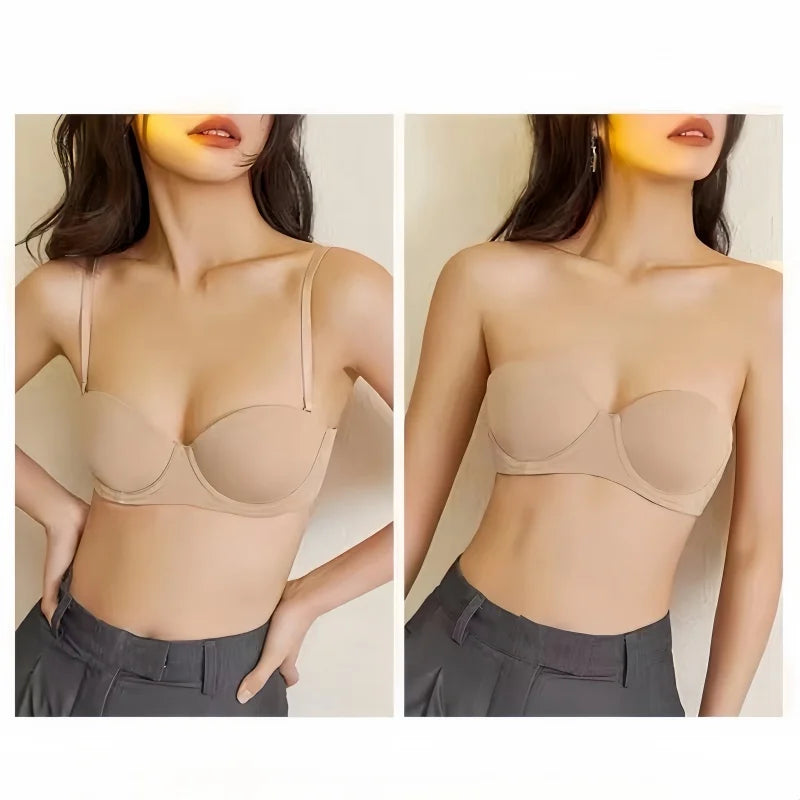 Push Up Bras For Women 1/2 Cup Underwear Padded Seamless Bra Comfort Invisible Brassiere Non-wire Fixed Cup Sexy Lingerie