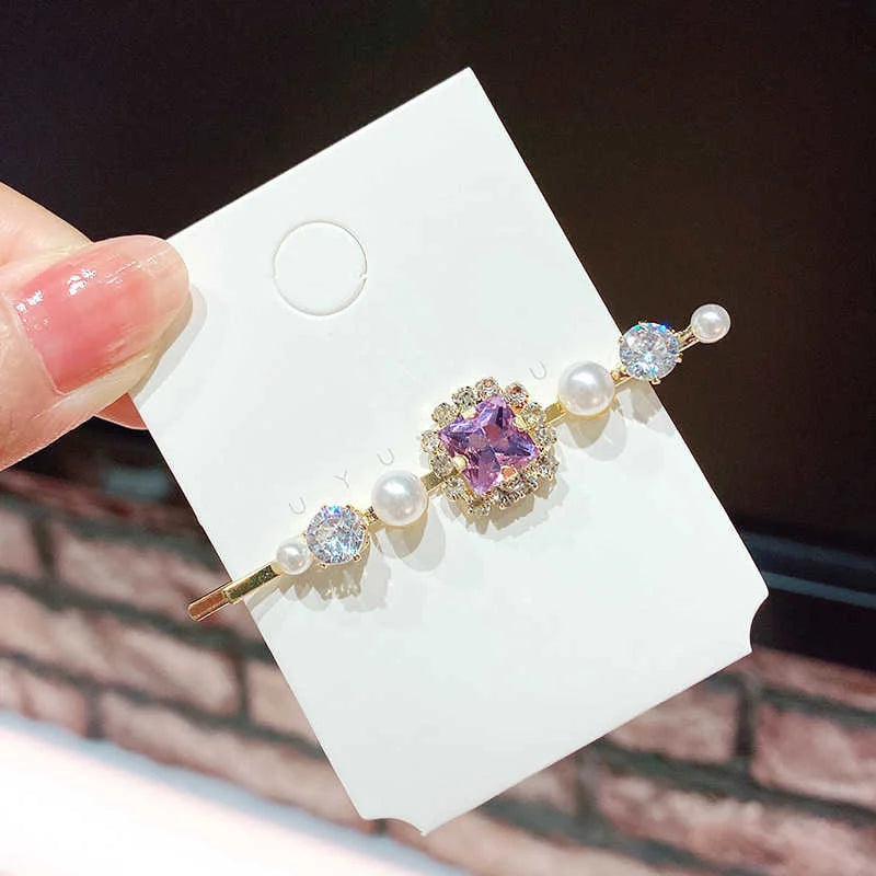 1 Set Women Hair Clips Headwear Jewelry Fashion Crystal Hair Accessories for Girls Luxury Pearl Barrettes Pins Christmas Gift