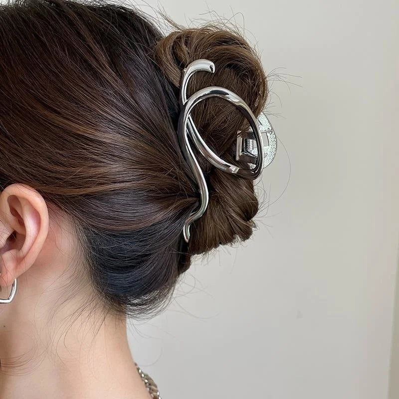 Metal Geometric Hair Claw Crab Hairpins Fashion Cross Hair Clips Barrettes Women Girls Korean Ponytail Clip Hair Accessories
