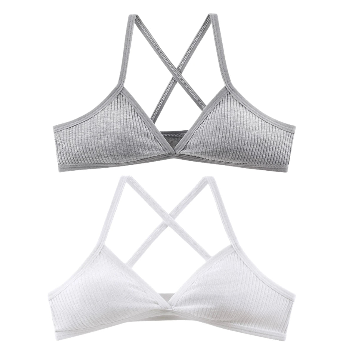 2Pcs/Set V-neck Push Up Bras For Women 1/3 Cup Bra Without Pads Sexy Lingerie Breathable Wireless Underwear