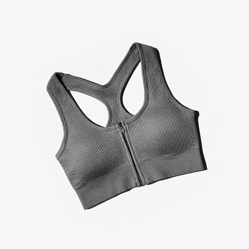 Sports Bra Crop Top Zipper Fitness Women Sportswear Sport Top Bras For Fitness Gym Female Running Push Up Yoga Workout Bra