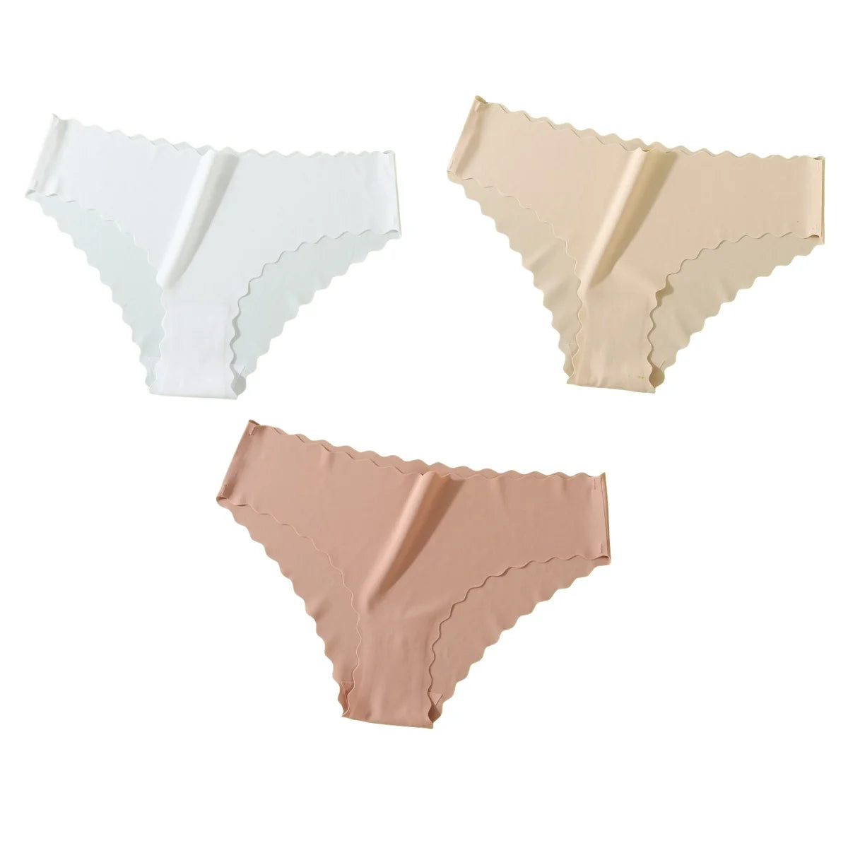 3Pcs/Set Ice Silk Panties Women Low Rise Briefs Female Underpants Glossy Invisible Underwear Sexy Lingerie XS-XL Bottoms Panties