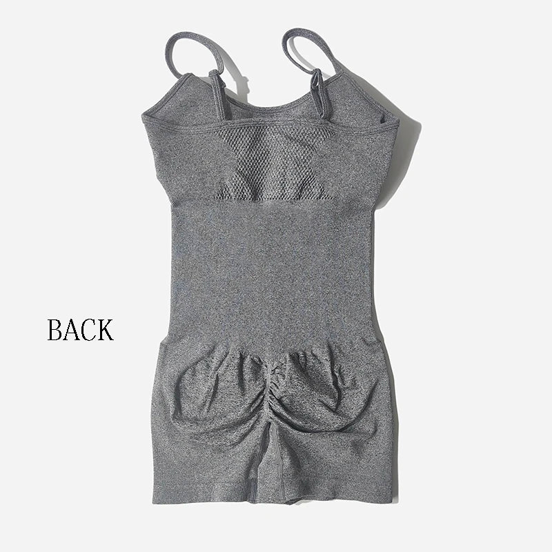 Yoga Set Women Fitness Rompers Sexy One Piece Strap Tummy Control Padded Sports Bra Workout Shorts JumpSuit Sportswear