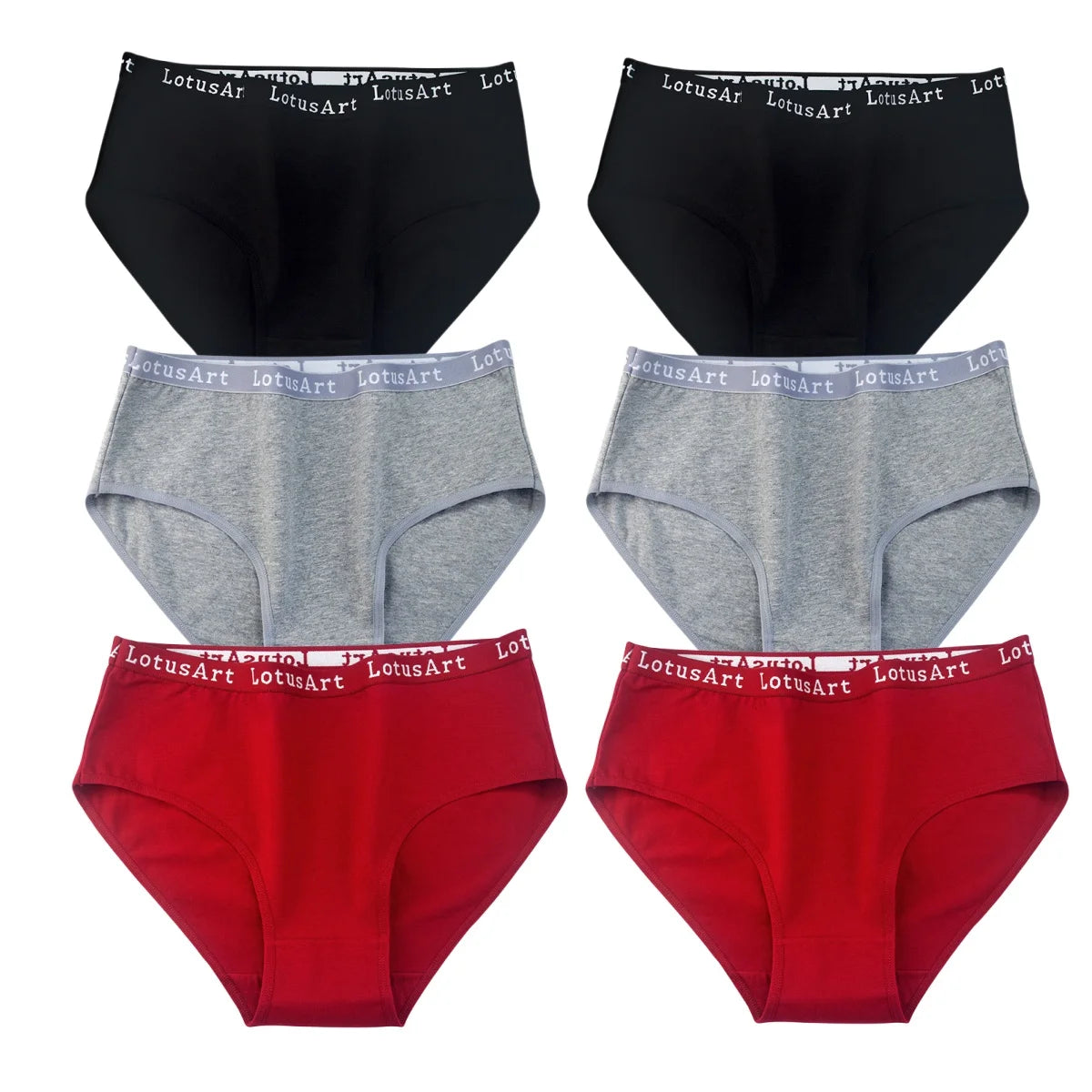 6PCS/Set Cotton Panties Women High Rise Briefs Seamless Underwear Female Underpants Solid Color Pantys M-2XL Comfort Intimates