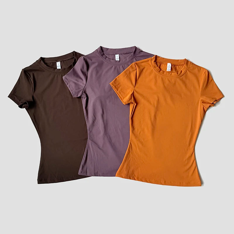 Women Yoga Top Seamless Sport T Shirts Fitness Clothes Short Sleeve Yoga Shirt Gym Top Running  Active Wear