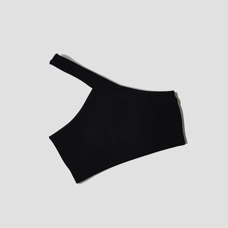 Sexy One Shoulder Yoga Bra Women Sports Crop Top Athletic Vest Push Up Underwear Sports Bra Sportswear