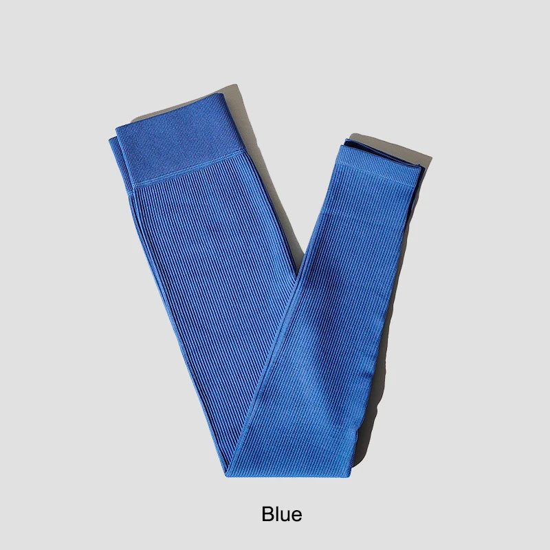 New Ribbed Seamless Yoga Pants High Waist Gym Leggings Sport Women Fitness Female Legging Tummy Control Running Tights