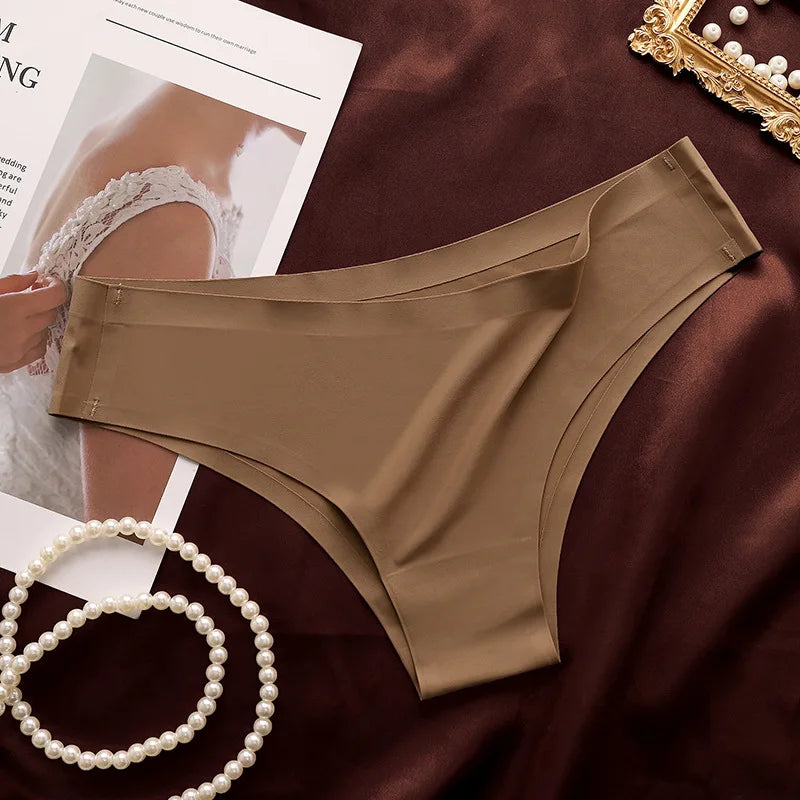 1Pc Women Ice Silk Panty Brazilian Panties Low Waist Briefs Seamless Underwear Ultra-thin Underpants Female Sexy Lingerie