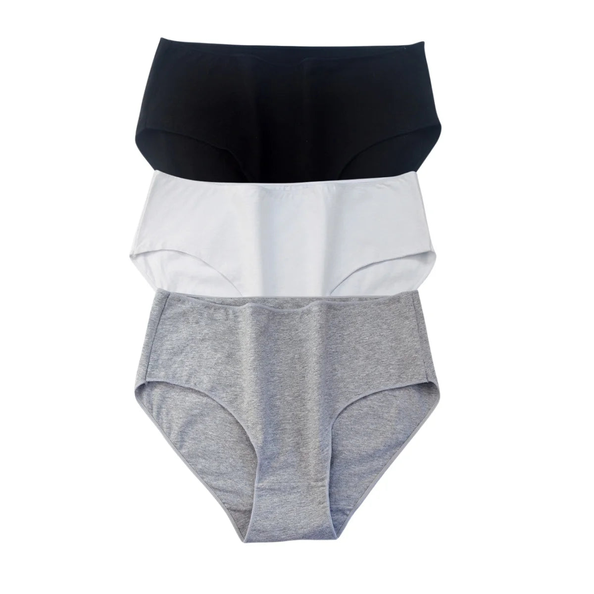 3Pcs/Set Cotton Panties Women High Waist Briefs Breathable Comfort Underwear Female Underpants Solid Color Intimates M-2XL Panty