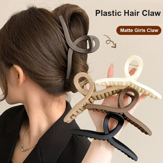 4Pcs Women Cross Matte Hair Claw Clips Hairpin 2025 Fashion Elegant Hairgrips Large Clamps Crab Girls Korean Hair Accessories
