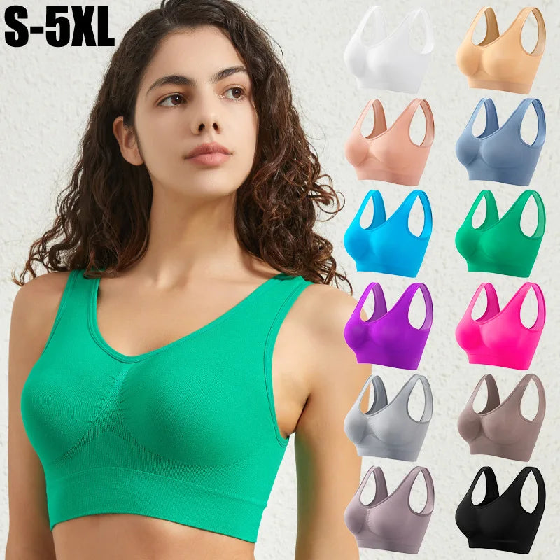 Women Push-Up Bra Seamless Bras Non-wire Sports Bra without Pads Breathable Brassiere Female Crop Top Sexy Lingerie S-5XL