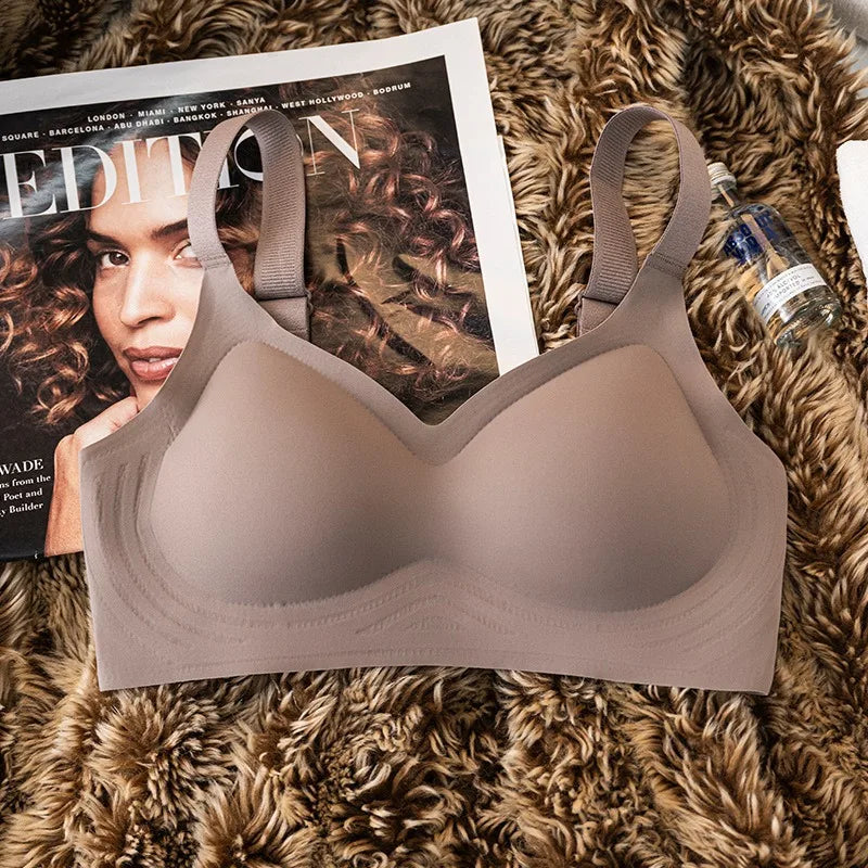 Push-Up Seamless Bra For Women Comfort Padded Bra Non-wire Underwear Adjust Wide Straps Sexy Lingerie Female Intimates M-3XL