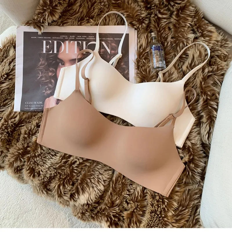 3Pcs/Lot Non-wire Push Up Bras For Women Seamless Underwear Female Sexy Lingerie 1/2 Cup Non-detachable Brassieres