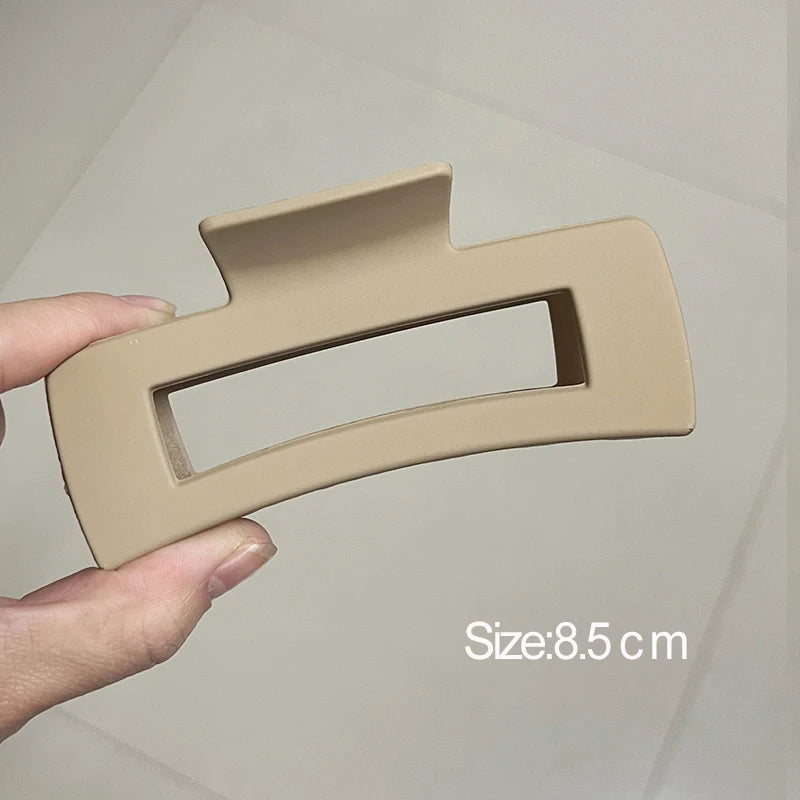High Women Hair Claw Clips Korea Coffee Beige Acrylic Large Hair Claw Hairpin Geometric Barrettes Crab Girl Headwear Hair Accessories