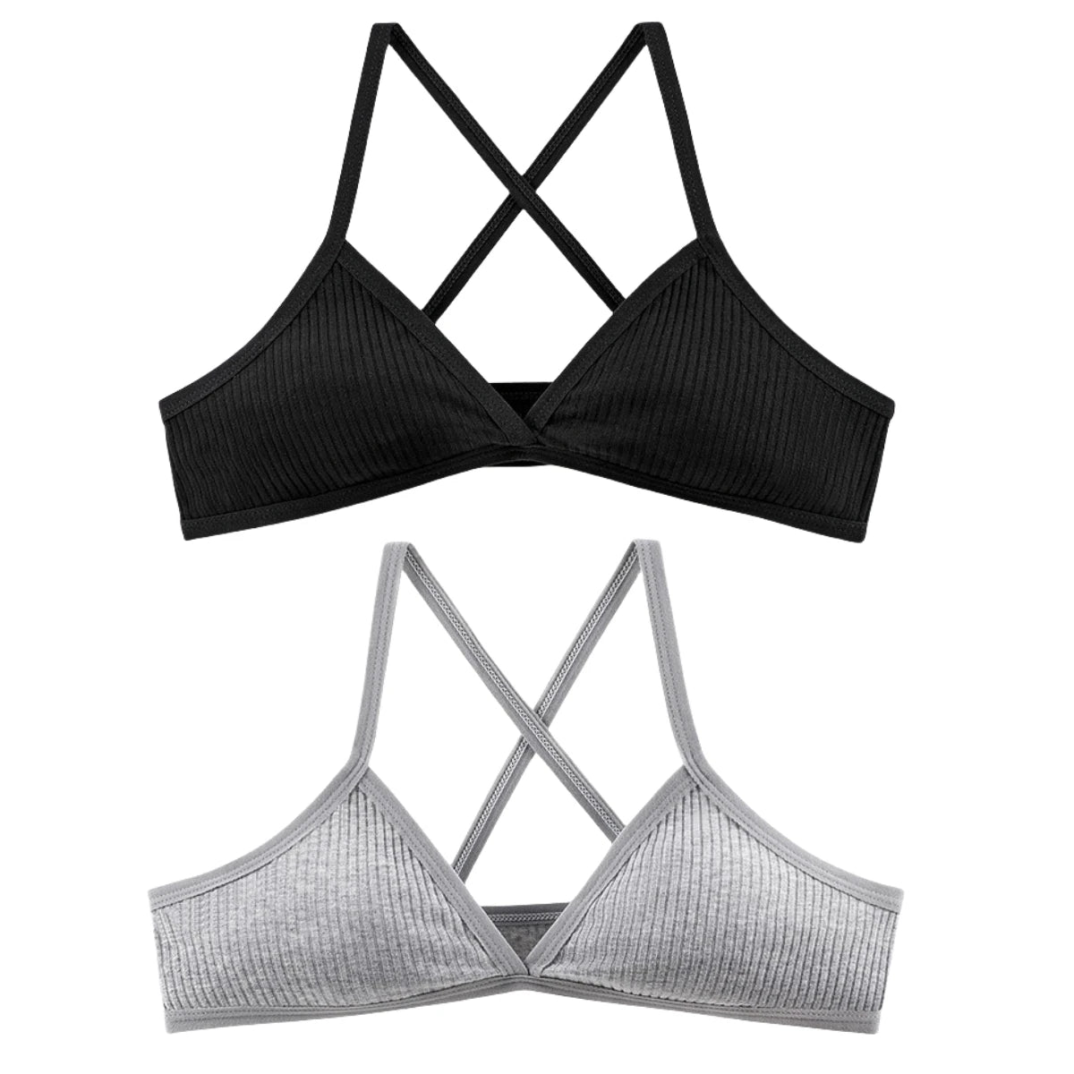 2Pcs/Set V-neck Push Up Bras For Women 1/3 Cup Bra Without Pads Sexy Lingerie Breathable Wireless Underwear