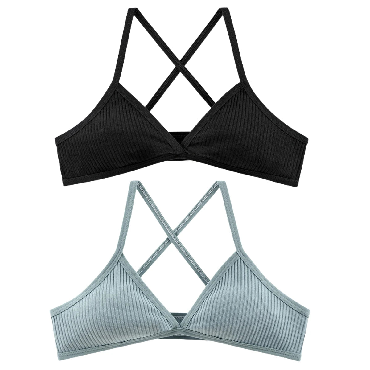 2Pcs/Set V-neck Push Up Bras For Women 1/3 Cup Bra Without Pads Sexy Lingerie Breathable Wireless Underwear