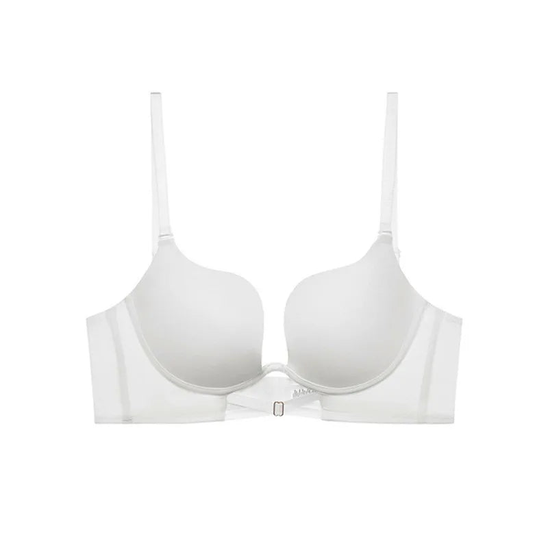 Push-Up Bras For Women Non-wire Fixed Cup Bra Deep U Brassiere Sexy Lingerie 3/4 Cup Soft Top Women's Underwear