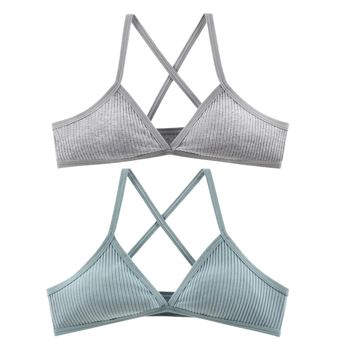 2Pcs/Set V-neck Push Up Bras For Women 1/3 Cup Bra Without Pads Sexy Lingerie Breathable Wireless Underwear