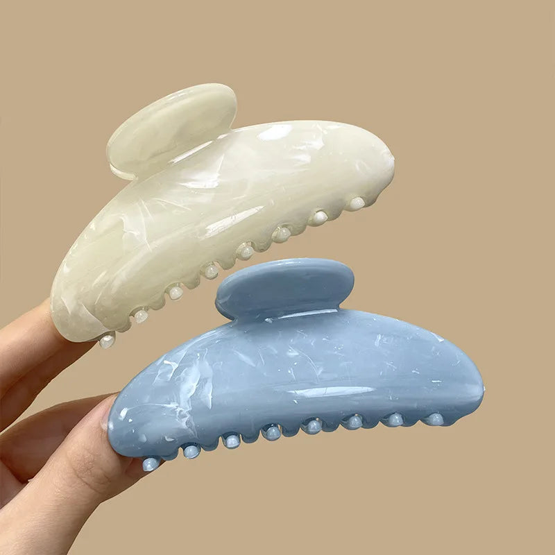 Korean Hawaiian Flower Crab Hair Clips Female Fashion Plastic Shark Hair Claw Hairpin Barrettes For Girls Beach Hair Accessories