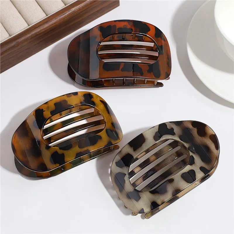 Fashion Oval Flat Hair Claw Clips for Women Matte Duckbill Clip Back-of-Head Bun Hair Accessories Simple Clip Hair Ornament