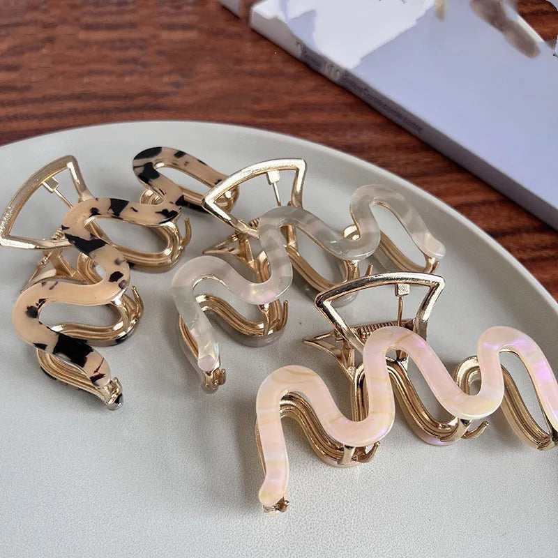 Model Hair Claw Acetate Alloy Hair Claw Clips Shark Catch Hair Accessories for Women Girls